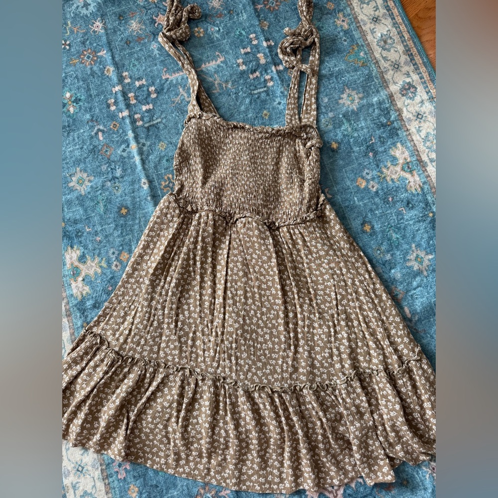 Altar'd State Brown and Cream Patterned Dress